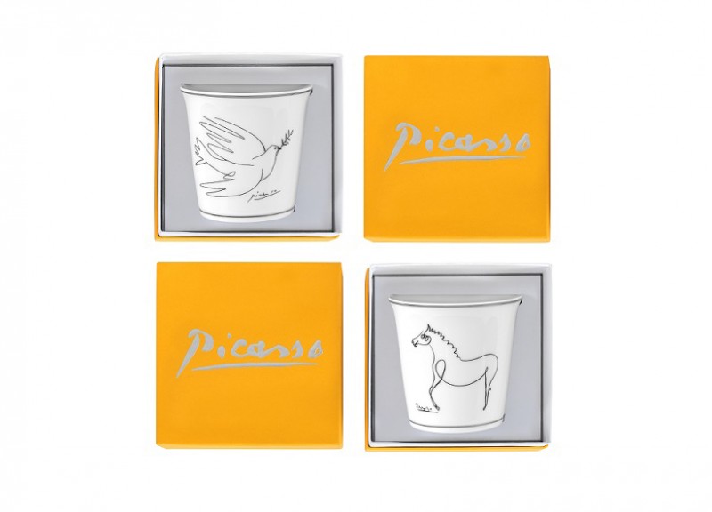 Porcelain picasso glass glasses candle candles horse dove luxe luxury marc de ladoucette giftbox gift box